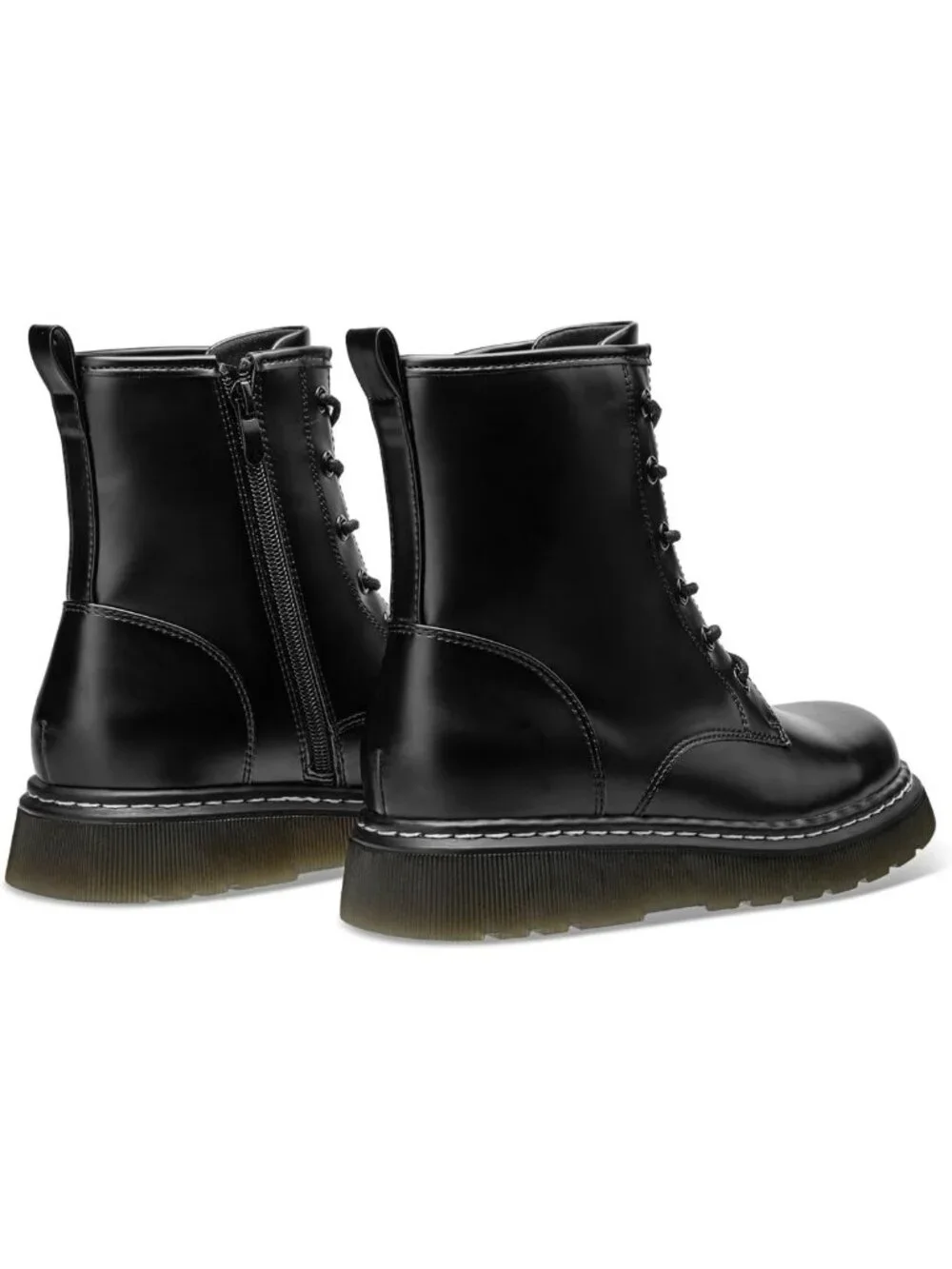 Stylish Lace-Up Low Platform Combat Ankle Boots for Women - Trendy & Comfortable